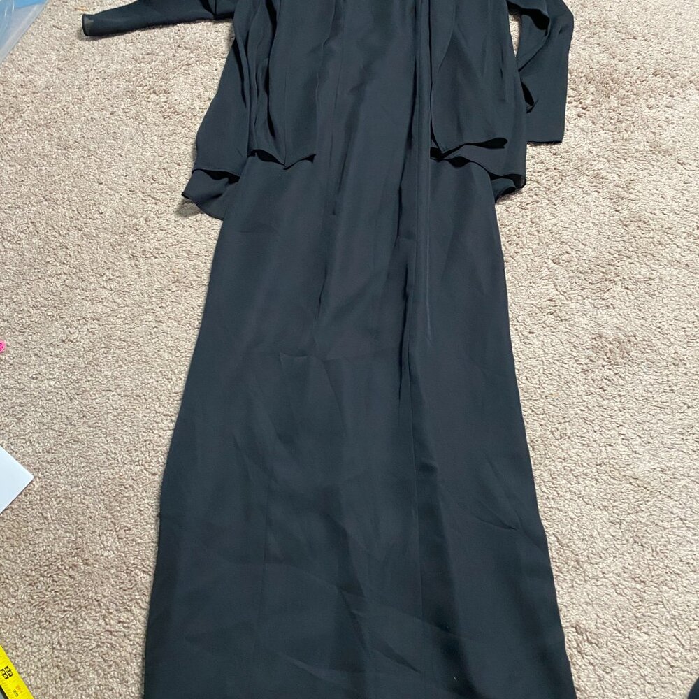 Black Maxi Dress with Chiffon Sheer Jacket Stage Accents Performance Apparel